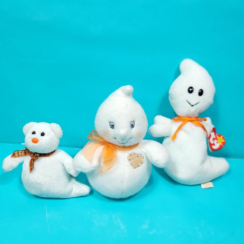 Halloween Lot Of 3 Ghosts Spooky Phantom Hallmark Plush Stuffed Animal